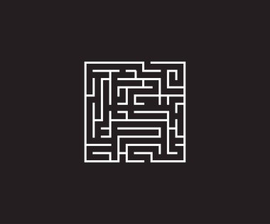 Vektör çizimi. Labirent strateji simgesi