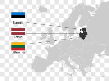 Avrupa haritası vektöründe. Vektör illüstrasyonu.