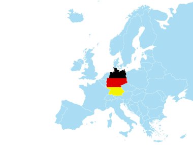 Avrupa haritası vektöründe. Vektör illüstrasyonu.