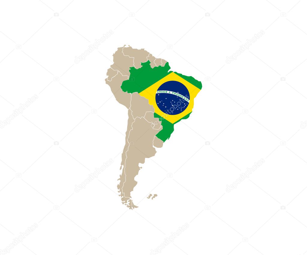 South America map vector. country