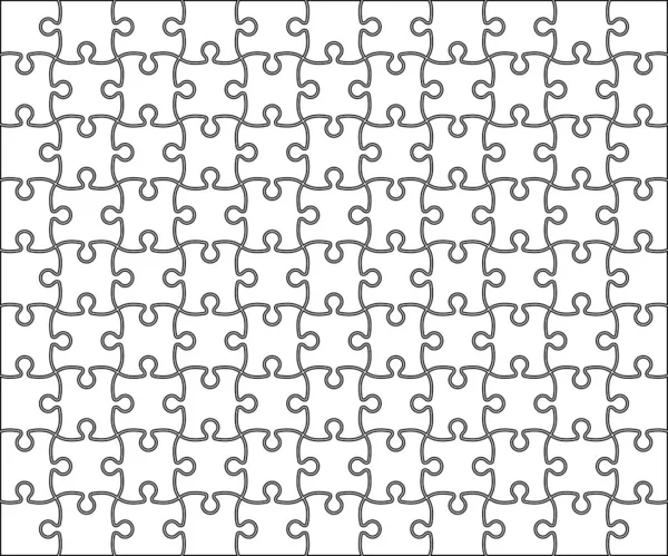 Vector Jigsaw Puzzle Plantilla Rejilla Ilustración Vectorial — Vector de stock