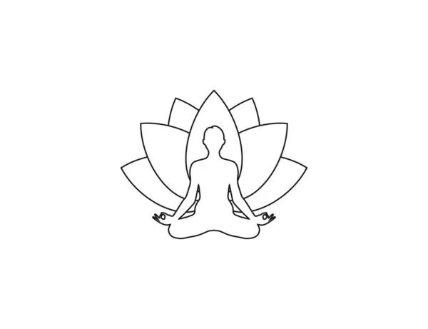 Vector Illustration Lotus Position Yoga Icon — Stock Vector