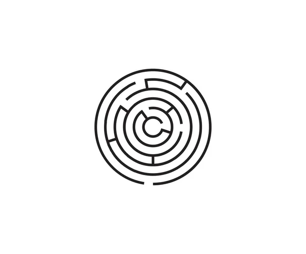 Vector Illustration Labyrinth Maze Strategy Icon — Stock Vector