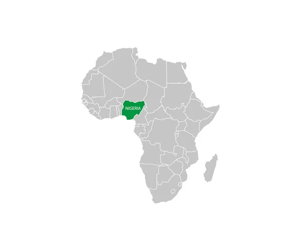 Nigeria Afrika Peta Vektor Vektor - Stok Vektor