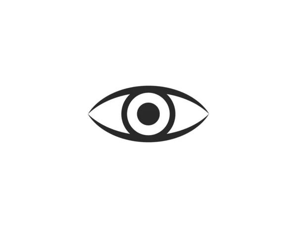 Mira, icono de ojo sobre fondo blanco. Ilustración vectorial, plana. — Vector de stock