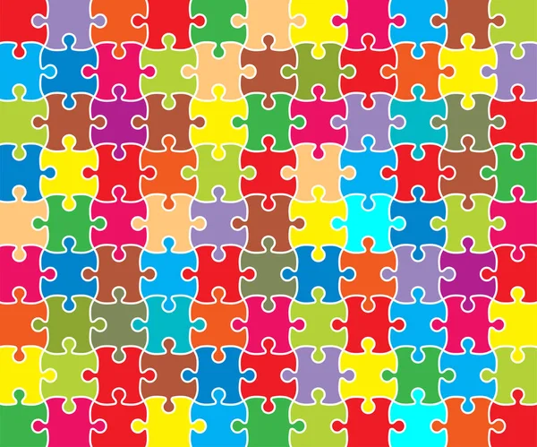 Jigsaw Puzzle plantilla de cuadrícula, color. Ilustración vectorial. — Vector de stock