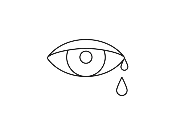 Vector Illustration Tear Cry Eye Icon — Stock Vector