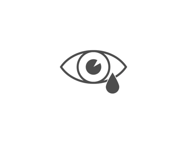 Scheur, huil oog icoon. Vector illustratie, plat. — Stockvector