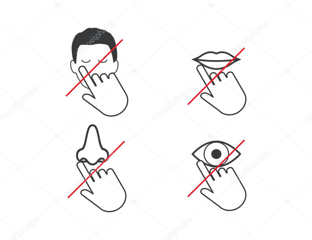 Avoid touching your face vector