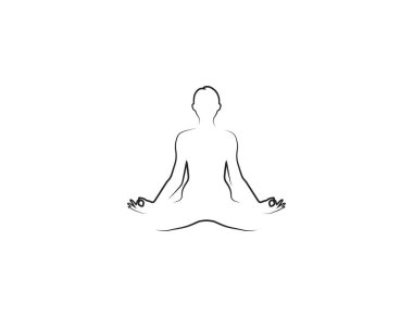 Vektör çizimi. Lotus pozisyonu yoga simgesi