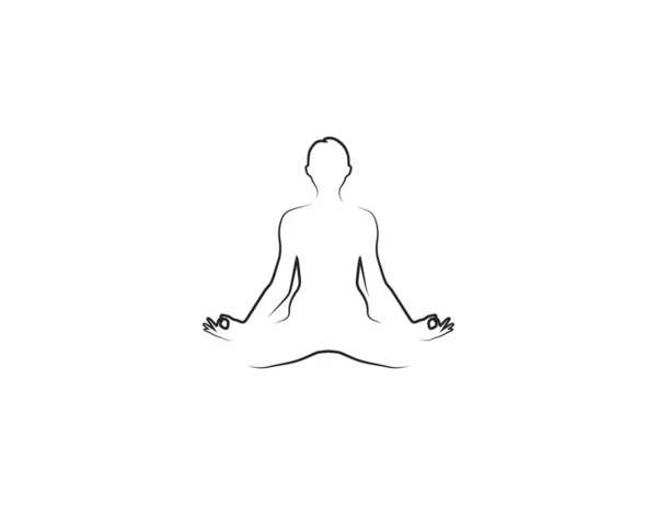 Vektorillustration Lotus Position Yoga Ikone — Stockvektor