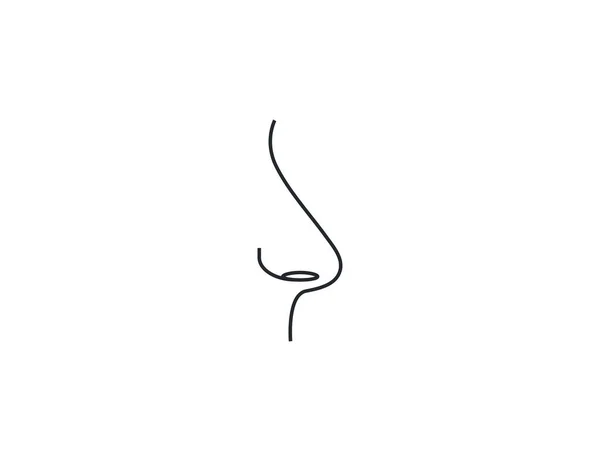 Illustrazione Vettoriale Piatta Icona Olfattiva Naso Corpo — Vettoriale Stock