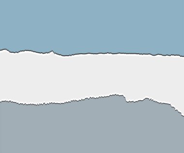 Yırtılmış kağıt. Parçalanmış, parçalanmış. Vektör illüstrasyonu.