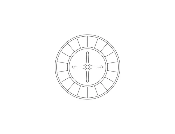 Векторная Иллюстрация Плоский Дизайн Значок Рулетки Казино — стоковый вектор