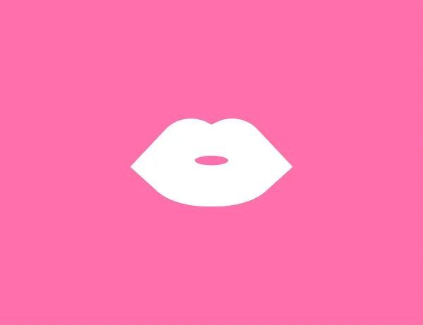 Lábios humanos, ícone dos sentidos, rosa. Ilustração vetorial. — Vetor de Stock
