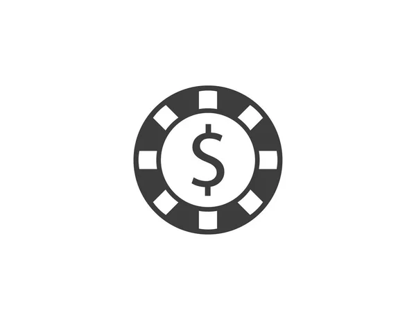 Casino, chip gamble jackpot icon. Ilustración vectorial, diseño plano. — Vector de stock