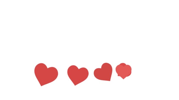 Hati yang berwarna, hari kasih sayang, cinta, hati yang merah. 4K — Stok Video