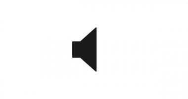 Ses, ses, müzik, hoparlör animasyon ikonu. 4K.