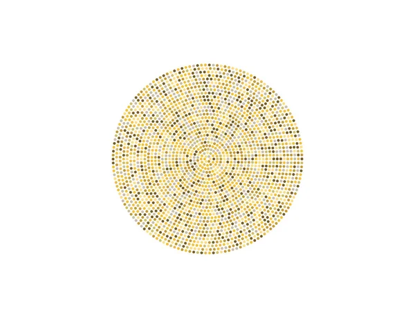 Ilustração Vetorial Pontos Círculo Dourado Colorido — Vetor de Stock