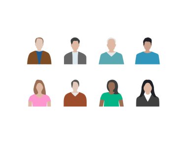 İnsanlar, düz stil insanlar. Erkek, kadın. Vektör illüstrasyonu.