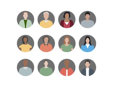 İnsanlar, kişi düz simge Vektör illüstrasyonu.