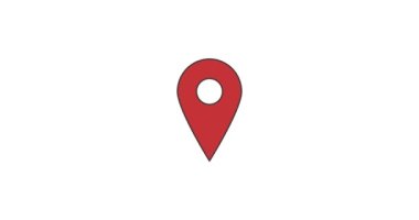 GPS konum belirleyici canlandırma simgesi. Konum Pin simgesi. 4 bin. Alfa kanalı.