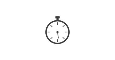 Stopwatch Flat Animasyon. 4 bin. Alfa kanalı.