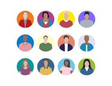 İnsanlar, kişi düz simge Vektör illüstrasyonu.