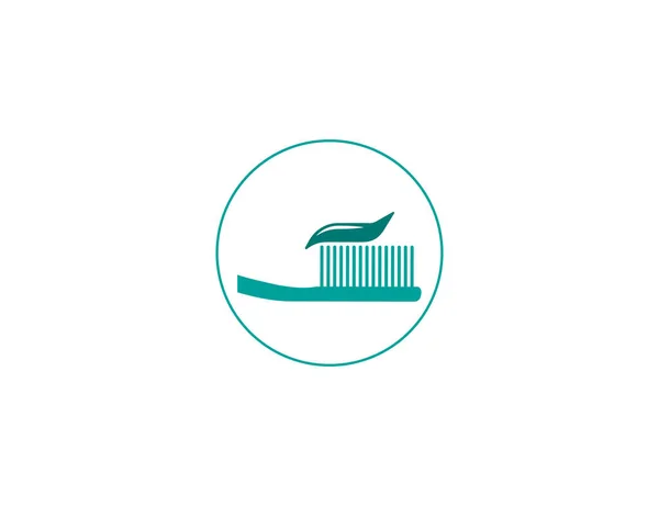 Vektorillustration Bürste Reinigung Zahnbürste Zahnpasta Symbol — Stockvektor