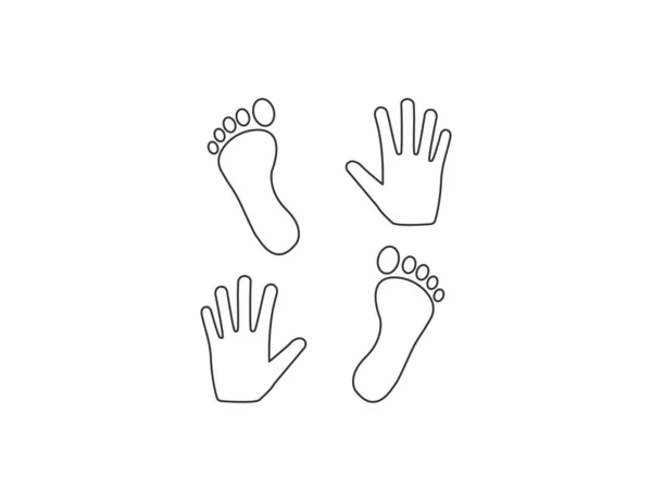 Vector Illustration Hand Foot Icon — Stock Vector