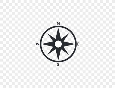 Vektör çizimi. Pusula yön bulma simgesi