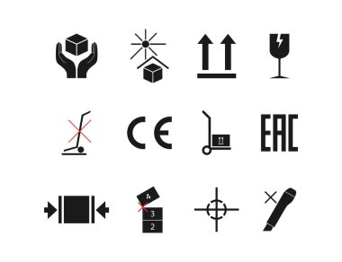 Düz ambalaj sembolü dizaynı.