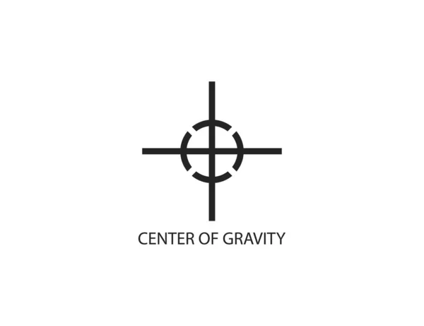 Значок Центра Тяжести Белый — стоковый вектор