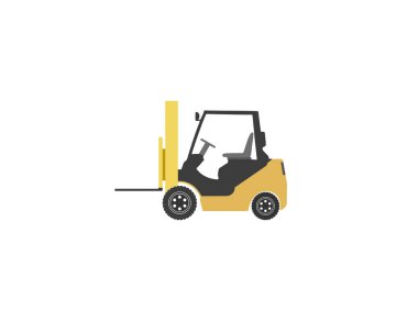 Çatal kamyonu, forklift, taşıma ikonu. Vektör çizimi. Düz tasarım.