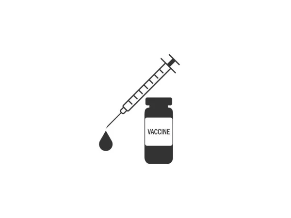 Vaccination, injection, inoculation icon. Vector illustration. flat design. — Stock Vector