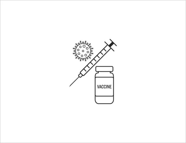 Vacinação, injeção, ícone de inoculação. Ilustração vetorial. design plano. — Vetor de Stock