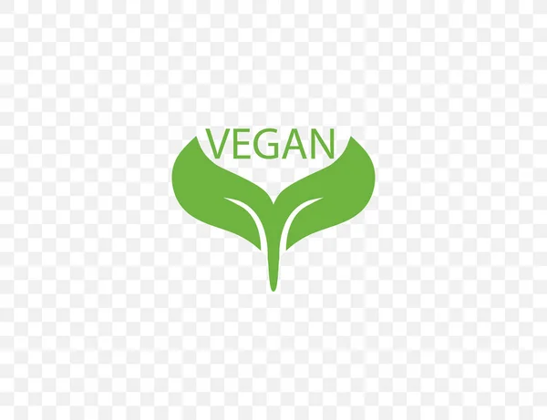 Vegan, leaf, natural icon on transparent background. Vector illustration. — Stock Vector