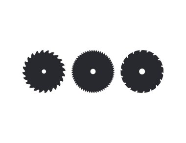 Vektör çizimi. düz dizayn. Testere bıçağı, dairesel bıçak simgesi