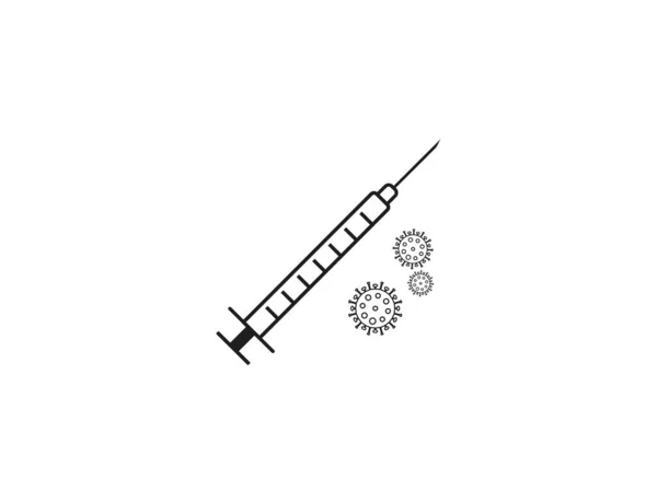 Вакцинация Инъекция Прививка Иконка Векторная Иллюстрация Плоская Конструкция — стоковый вектор