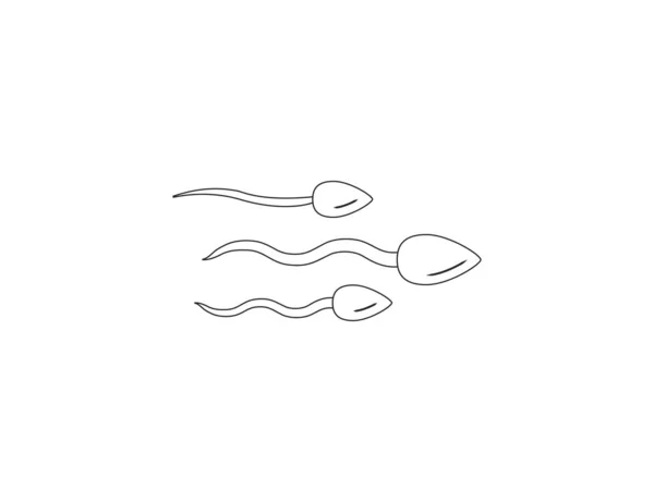 Vector Illustration Flat Design Male Reproductive Sperm Icon — Stock Vector