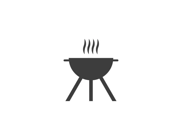 Illustrazione Vettoriale Design Piatto Icona Griglia Barbecue — Vettoriale Stock