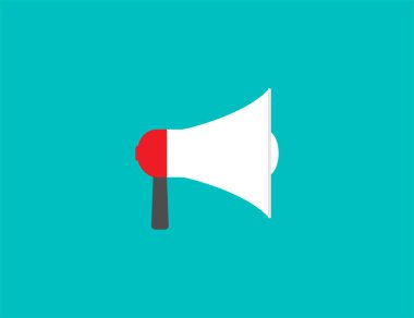 Bilgi, pazarlama megafonu Vektör illüstrasyonu Düz