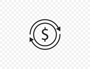 Vektör çizimi. Düz dizayn. Para ödeme aktarım simgesi