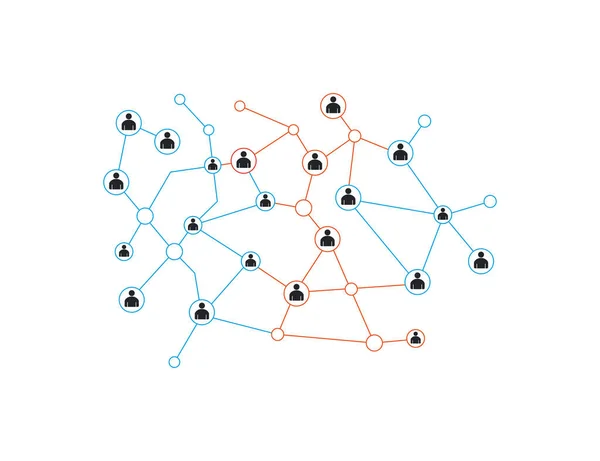 Soziales Netzwerk Menschen Verbinden Die Welt Vektorillustration — Stockvektor
