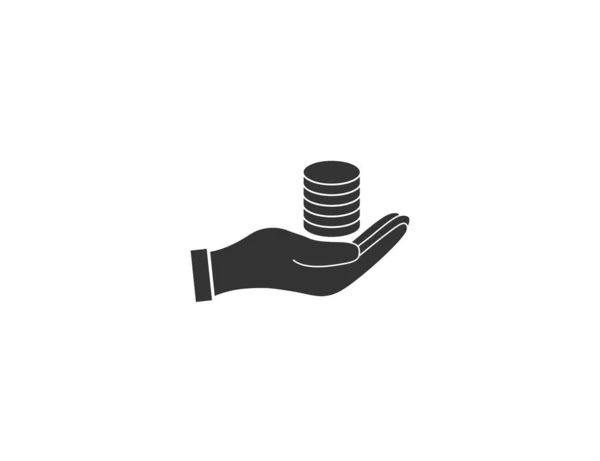 Vektorillustration Flaches Design Hand Münzen Geld Der Hand — Stockvektor