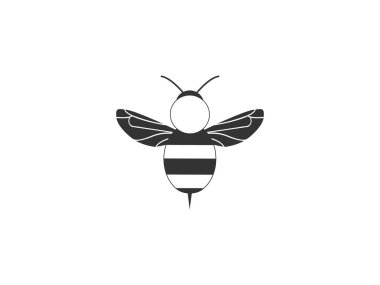 Arı, şirin arı, böcek, bal ikonu Vektör çizimi Düz tasarım