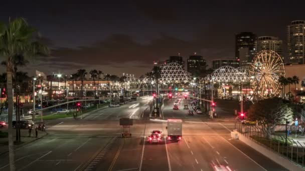 Linii brzegowej czas jazdy Lapse wideo w nocy — Wideo stockowe