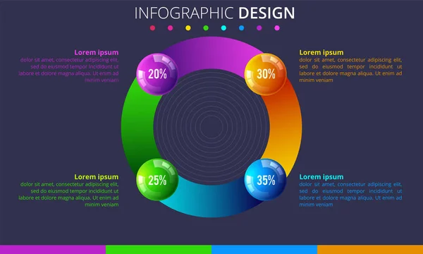 Business Infografiken Ballkonzept Vektorillustration — Stockvektor