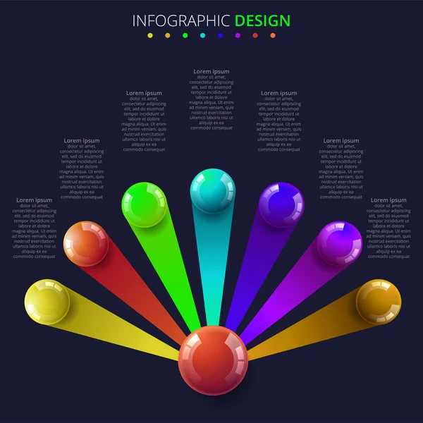 Moderne Infografik Optionen Banner Mit Bunten Kugeln — Stockvektor