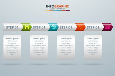 Renkli iş planlaması bilgi grafikleri ayarlandı